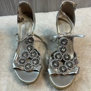 Gianni bobo sliver stone wedges size 8